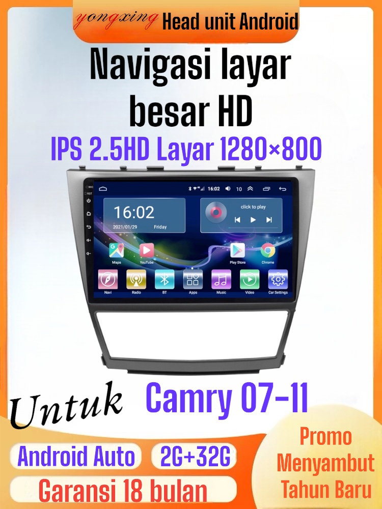 Head Unit Android Untuk Toyota Camry Tahun 2007-2011 9Inch Penerima Navigasi & Penerima AV Android 4 Core A7 1.5GHZ Processor, Layar IPS 2.5D HD, Kompatibel dengan Perekam Mobil, Sistem Lancar 5 Tahun Tanpa Lag Harga 1,280,000 rupiah*Gratis Ongkir