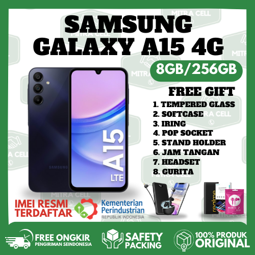 Samsung Galaxy A15 LTE 8/256GB | 8/128GB -Technology : Super AMOLED + 90Hz Refresh Rate Spesifikasi - Processor : Octa-Core Garansi Harga 2,050,000 rupiah*Gratis Ongkir