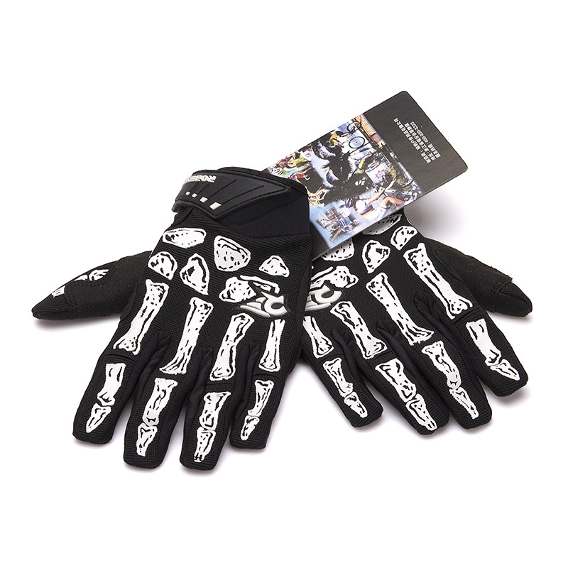 skeleton cycling gloves
