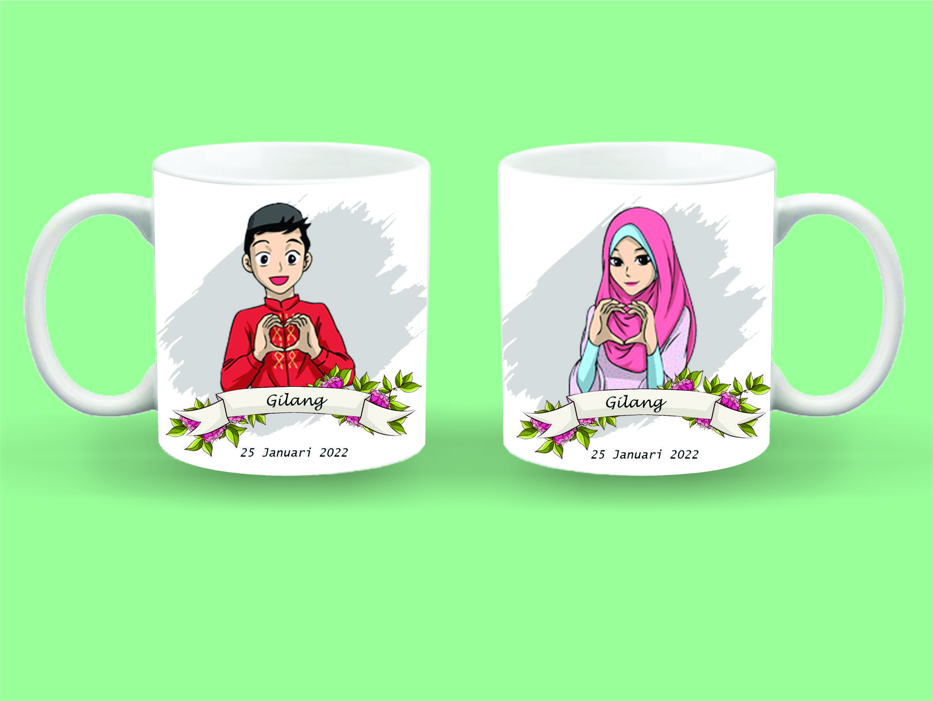 Cute and Attractive Couple hadiah Mugs, pernikahan Mugs, Hadiah ulang tahun Mugs, wisuda hadiah Mugs
