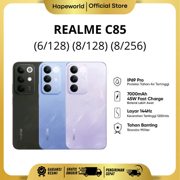 Realme C85 (6/128) (8/128) (8/256) - Official Warranty Harga 2,729,000 rupiah*Gratis Ongkir
