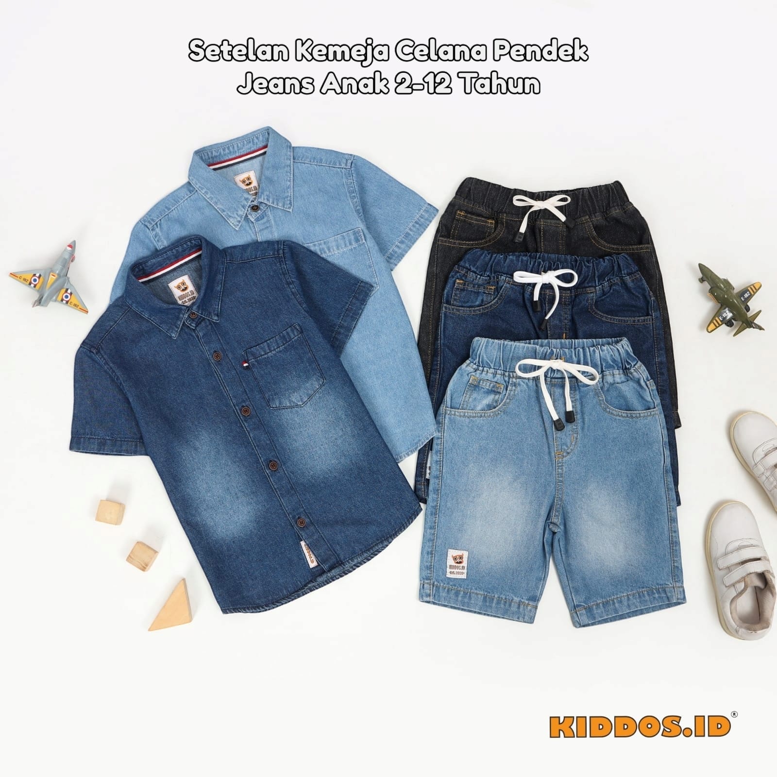 Children's Jeans Shirt Set / Boys' Jeans Shorts Kiddos.Id