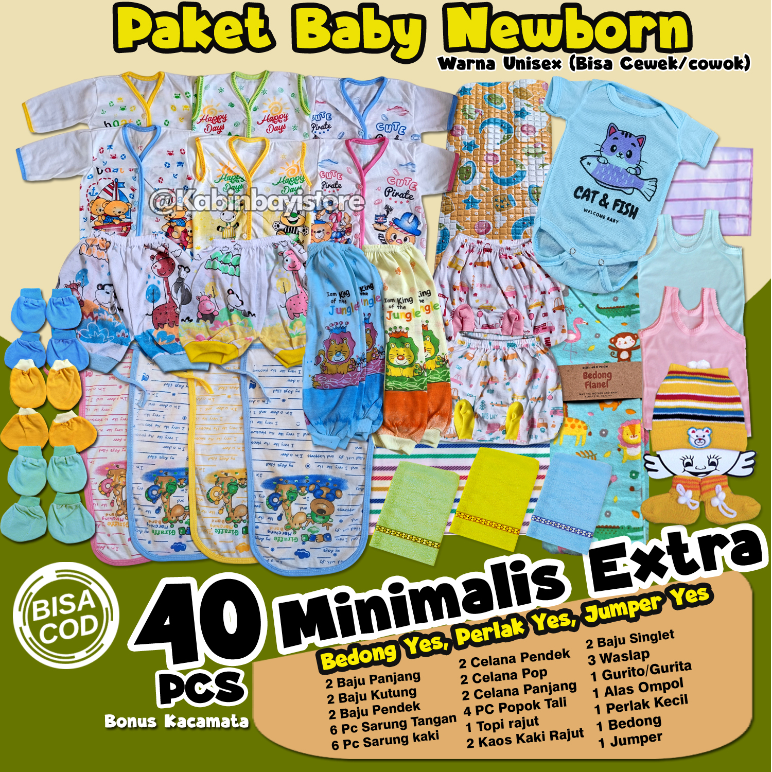 Paket perlengkapan Baju Bayi Lahir Minimalis Ekonomis