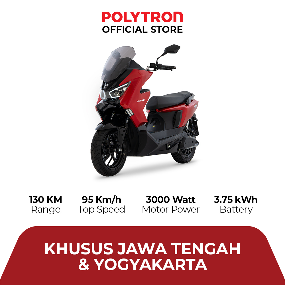 Polytron Fox-350-buy to own-Electric Motorcycle-OTR Central Java & Yogyakarta Harga 27,700,000 rupiah*Gratis Ongkir