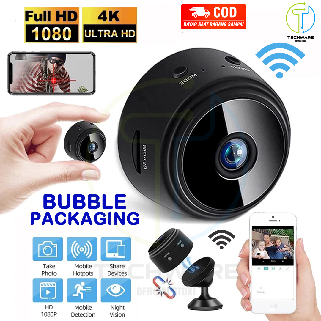 	 Wireless A9 Mini Camera Wifi Hd 1080P Cctv Wifi Cctv Mini Tersembunyi Tanpa Kabel Micro Kamera V380  	