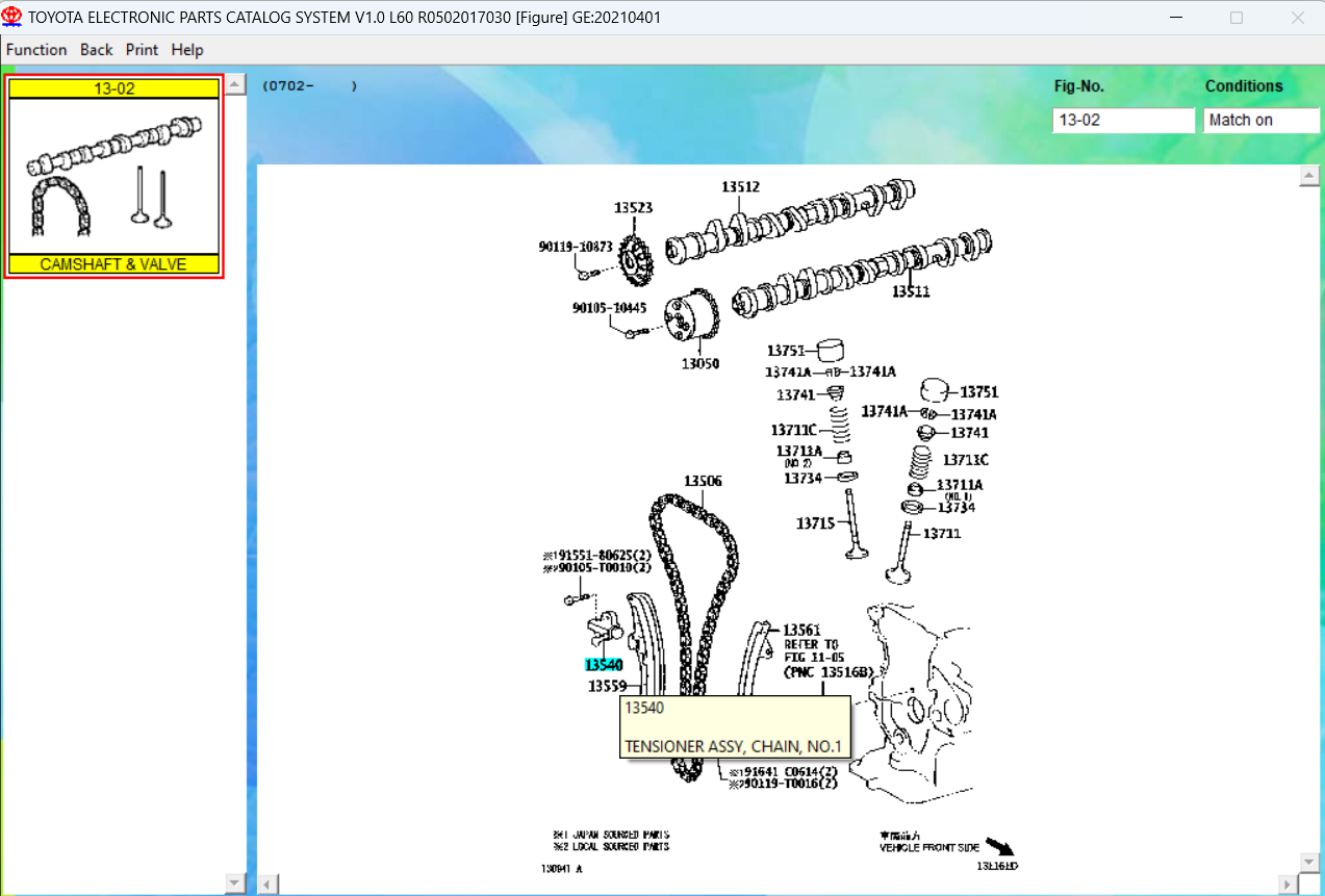 Tensioner Assy Chain No. 1 Toyota Vios Limo 1.5cc 1NZFE NCP91 NCP93 Original 13540-21020 / 13540-0M020 Harga 625,000 rupiah*Gratis Ongkir