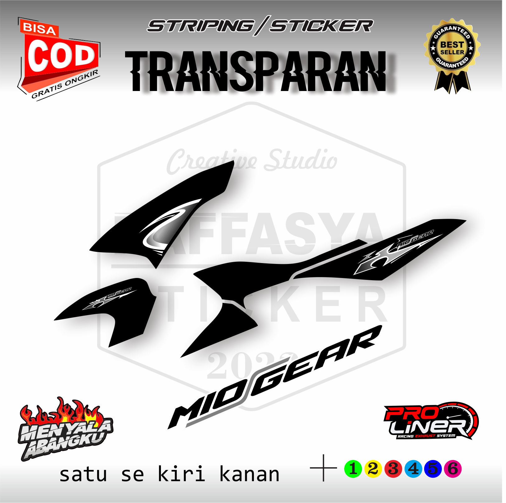Sticker transparan Mio s gear simple Aaja Yamaha Racing Harga 31,320 rupiah*Gratis Ongkir