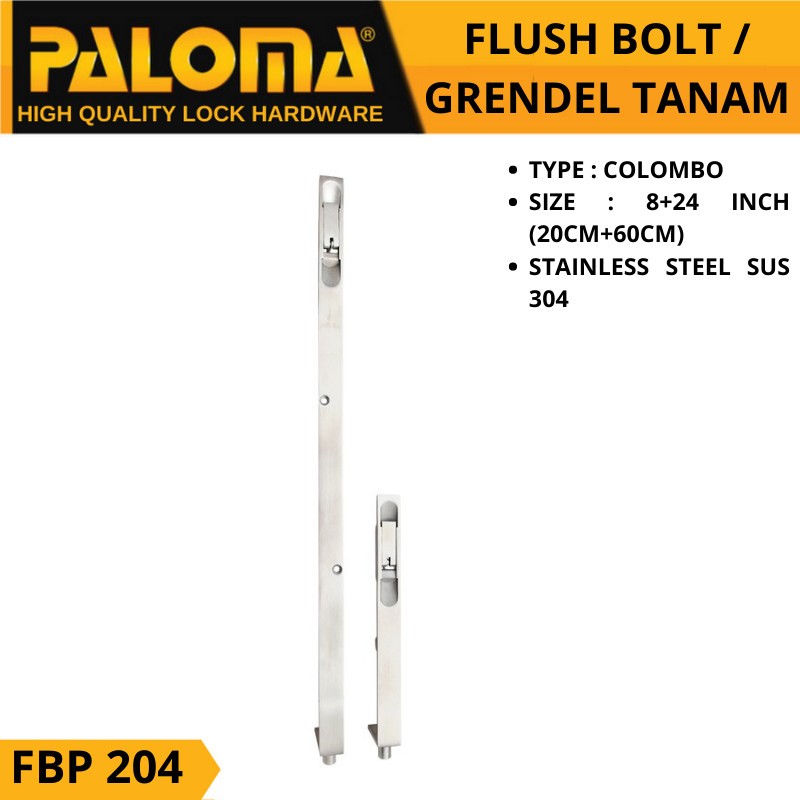 Flush Bolt PALOMA FBP 204 COLOMBO 8\ Flush Bolt PALOMA FBP 204 COLOMBO 8\