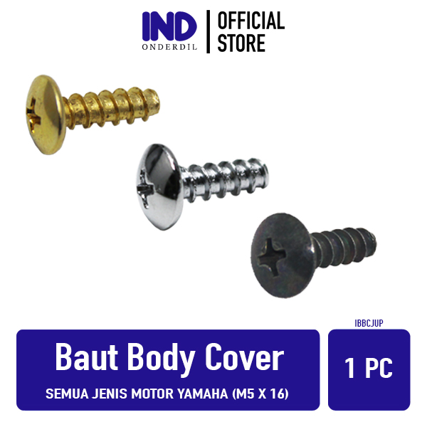 Baut Body Cover Semua Jenis Motor Yamaha M5 x 16 Baud Bodi Cacing Philip Phillip Phillips Pilip 5x16 M5x16 M5 Harga 1,860 rupiah*Gratis Ongkir