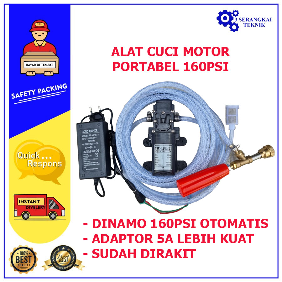 [160SP] Alat Cuci Motor Mobil Mesin Pompa Stim Steam 160 Psi ADAPTOR 5A Garansi Barang Kembali Harga  167,000 rupiah*Gratis Ongkir