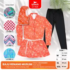 SPEEDS Baju Renang Muslim Ukuran M L XL XXL Spandex Swimwear Swim Suit Cewek Wanita Hijab Perempuan Remaja 1029