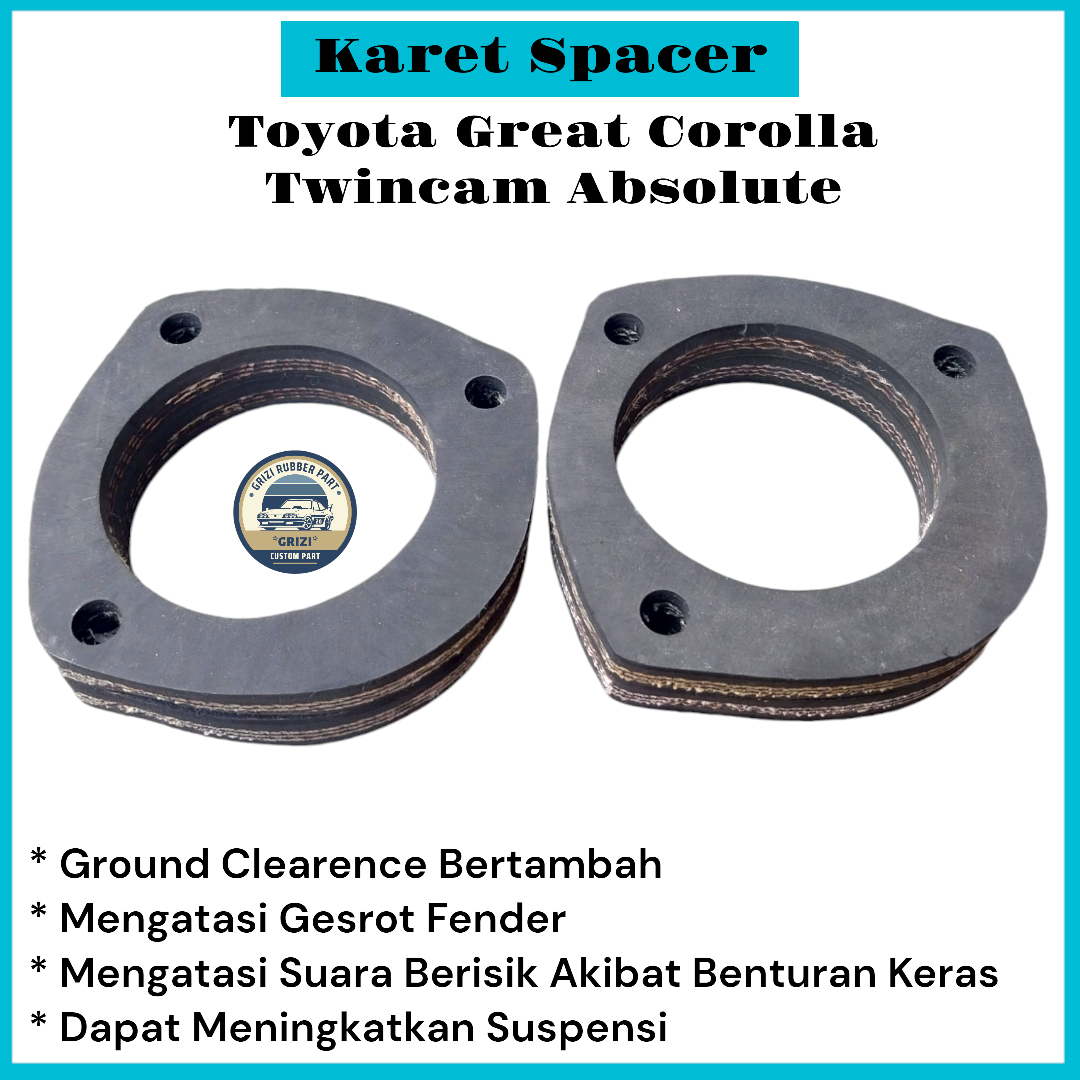 Karet Spacer Shock Belakang Toyota Great Corolla Twincam Absolute 1Set(2Pcs) Harga 80,000 rupiah*Gratis Ongkir