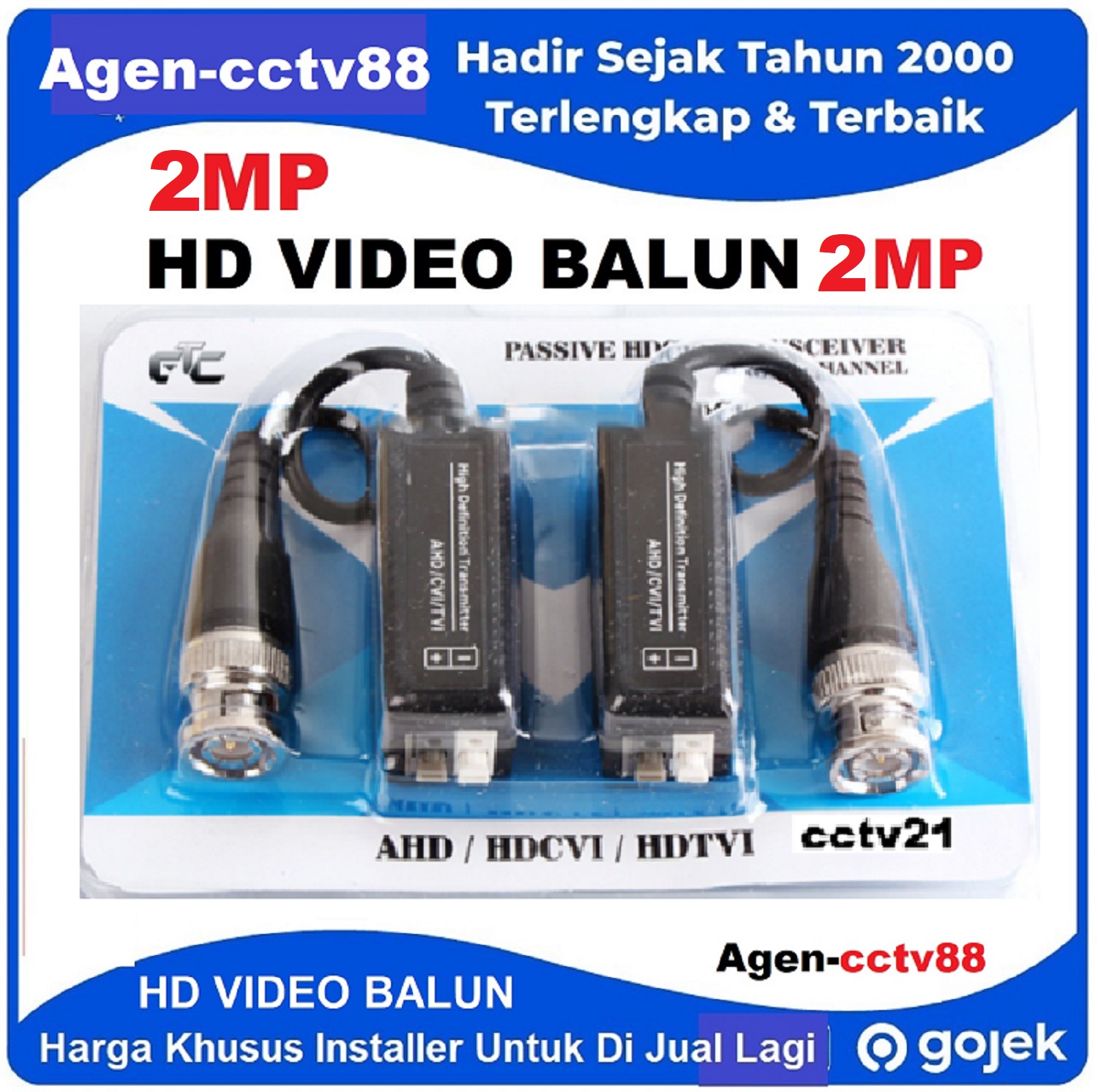 HD Video Balun 2MP 1Channel CTV AHD HDCVI HDTVI Harga Lagi Promo Agen cctv-88 Harga 13,500 rupiah*Gratis Ongkir