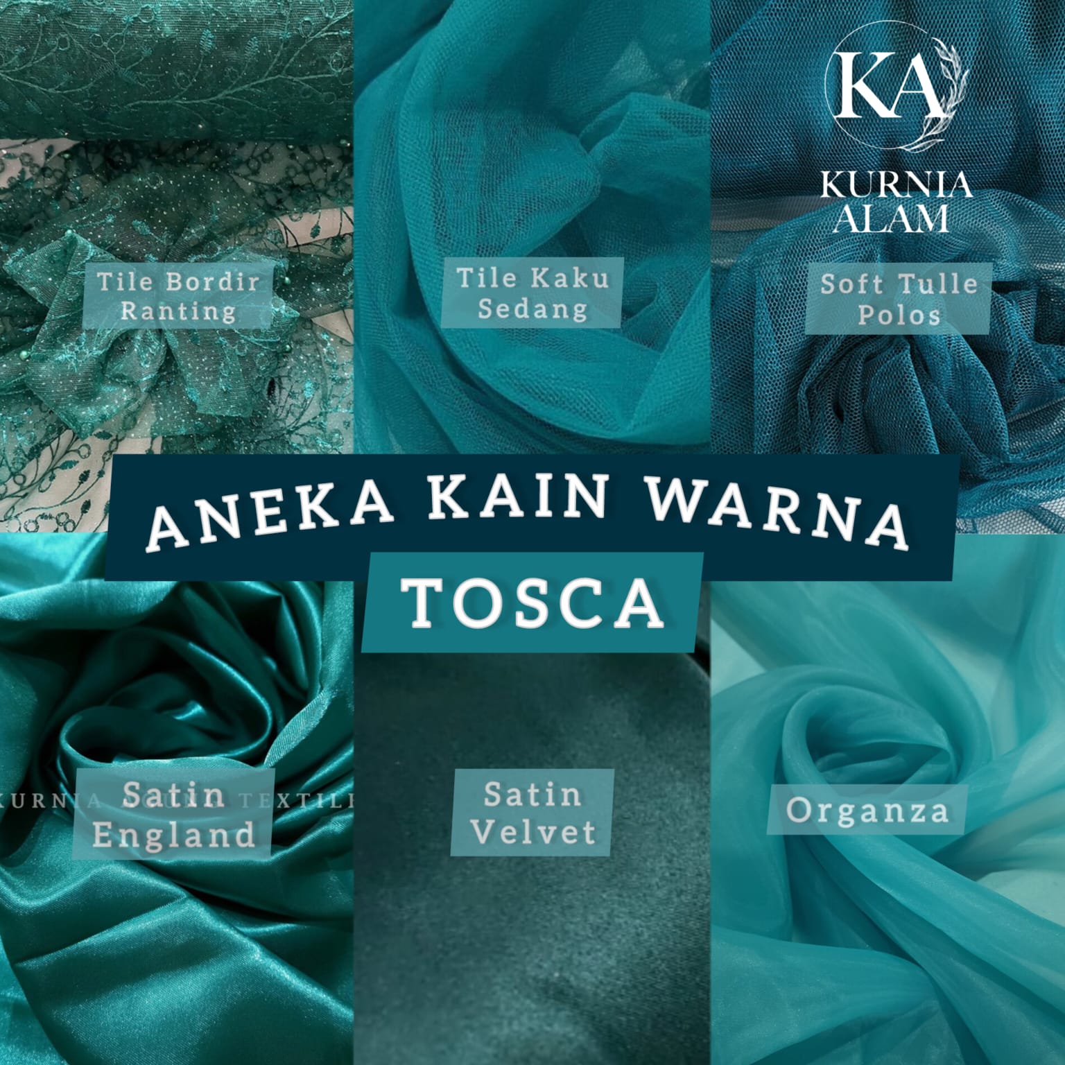 Kain Premium Satin Velvet Organza Organdi Soft Tulle Warna Tosca