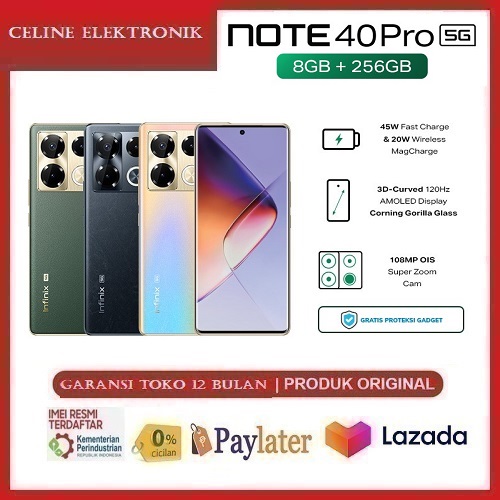 Infinix Note 40 Pro 5G 8/256GB - Up to 16GB Extended RAM - Dimensity 7020 - 6.78” FHD+ 3D Curved Amoled - 108MP OIS - 45W Charger - NFC Giá 2,587,000 Đồng*Miễn phí vận chuyển