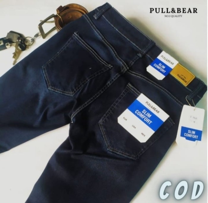 CELANA PRIA JEANS SKINNY WHISKER NAVY 