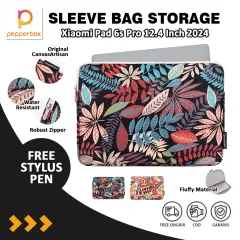 Sleeve Xiaomi Poco Pad 12.1 - 6S Pro 12.4 Inch 2024 Batik Sekolah Kuliah Kerja 12 13 Inch Kanvas Tas Jinjing Sarung Cover Case Tablet Laptop