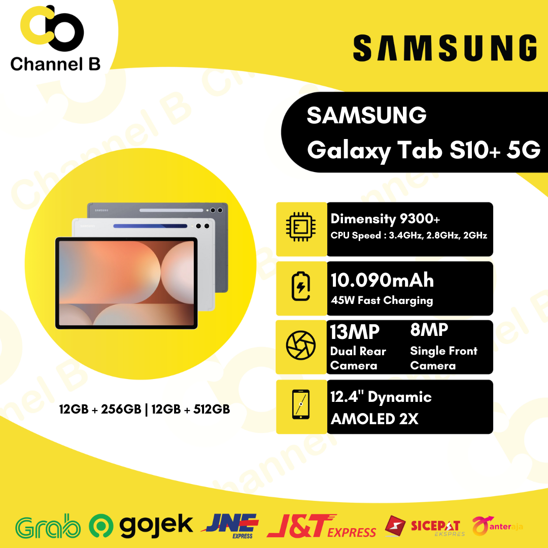 Samsung Galaxy Tab S10 Plus 5g - Tablet Includes S Pen (12Gb Ram + 256Gb Rom) | Ram 12Gb + Rom 512Gb) Official Guarantee Harga 18,999,000 rupiah*Gratis Ongkir
