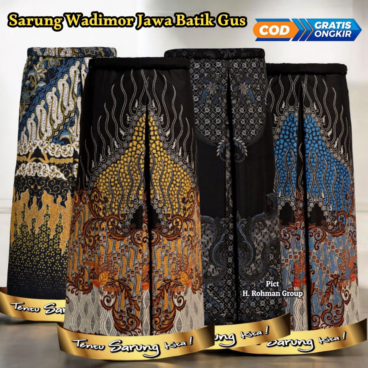 Wadimor Batik Cloth for Men, Javanese Batik Gus, Premium Soft Cotton, Deep Translucent Motif