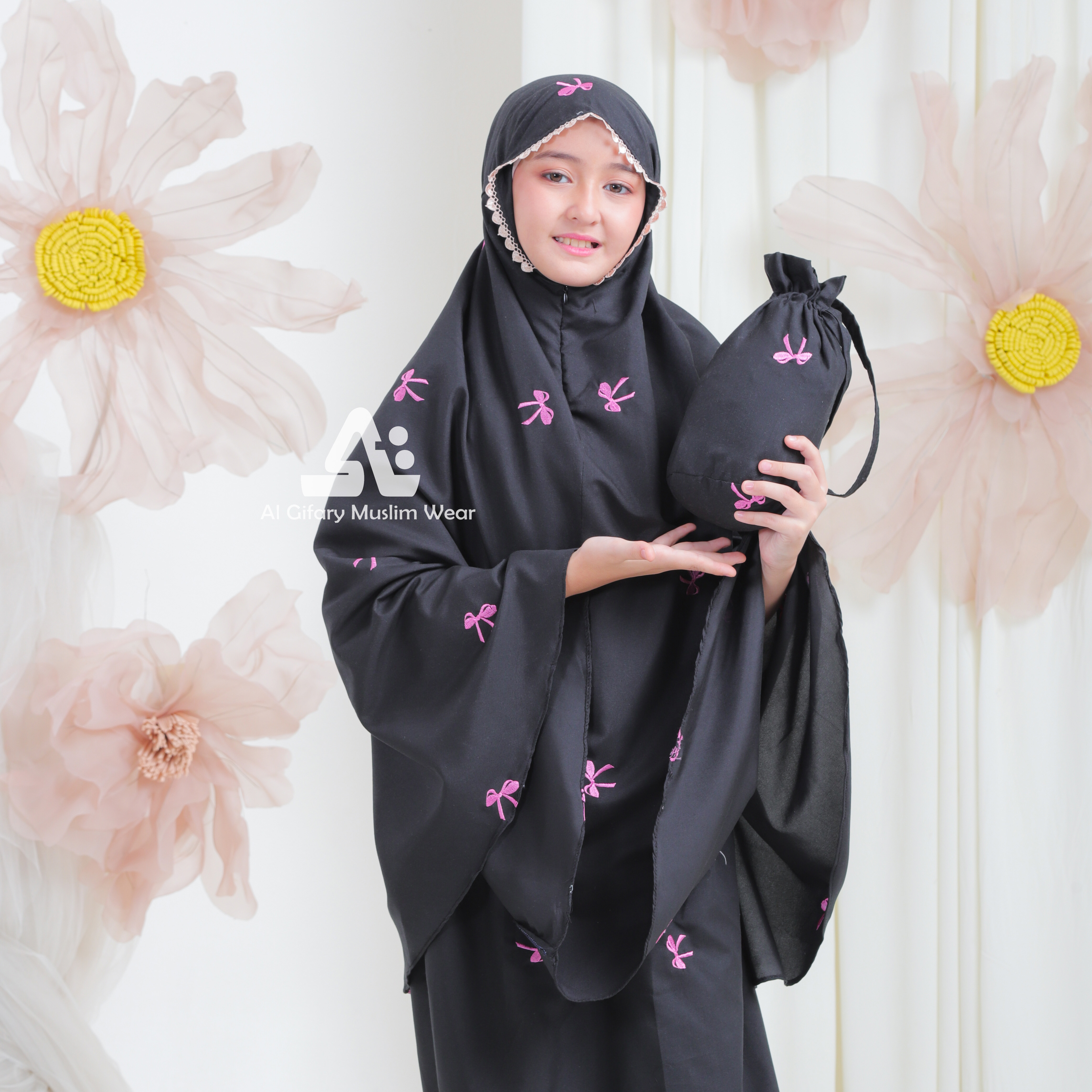 Mukena Anak 2in1 Travel Katun Bordir Coquette