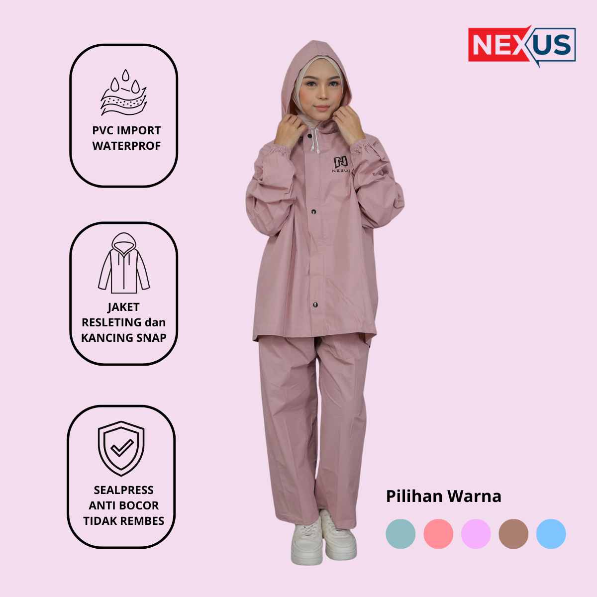 Nexus Official - Cute Pastel Adult Raincoat Harga 119,000 rupiah*Gratis Ongkir
