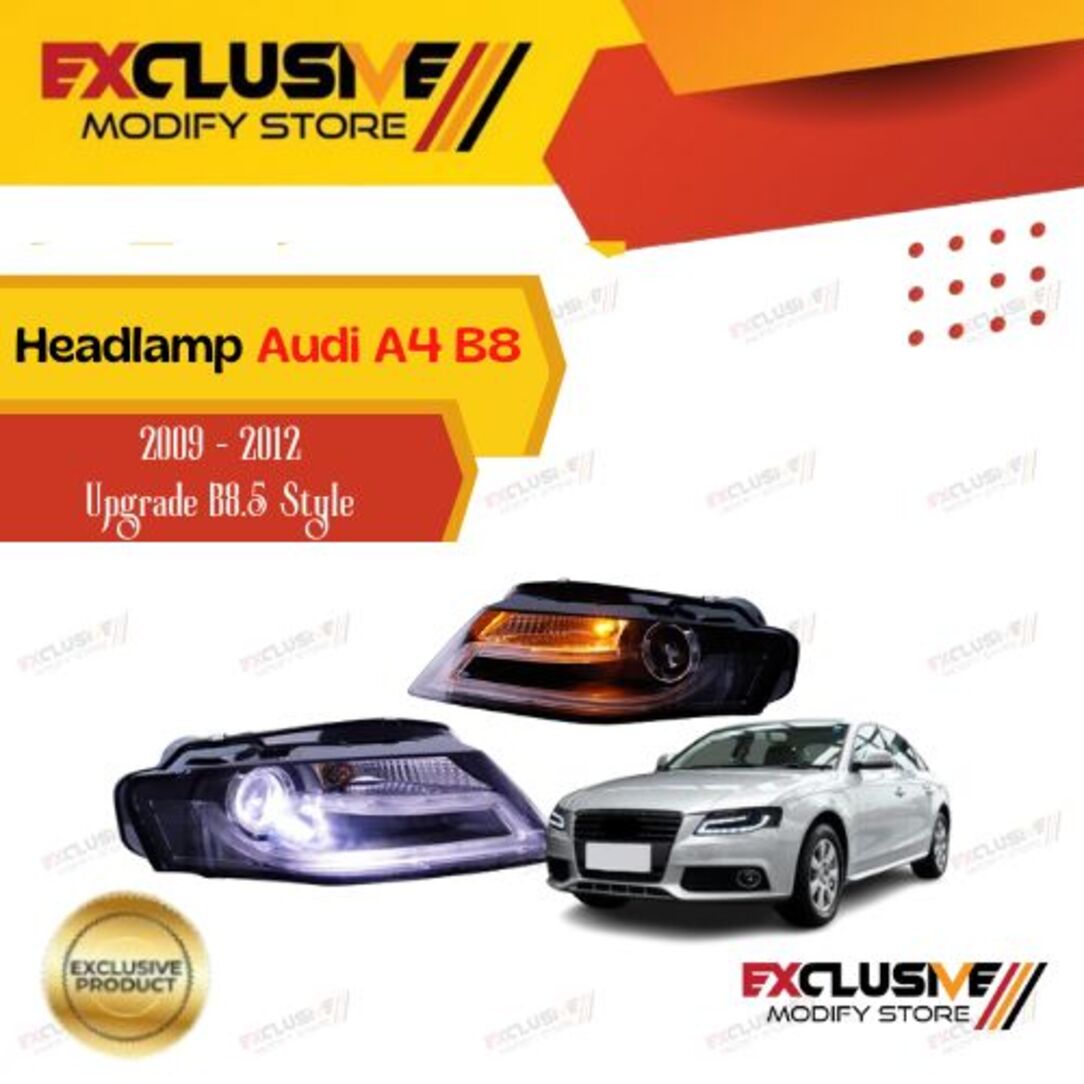 Audi A4 B8 headlamp 2009 2012 up to b8.5 style-xenon type high spec Harga 11,750,000 rupiah*Gratis Ongkir