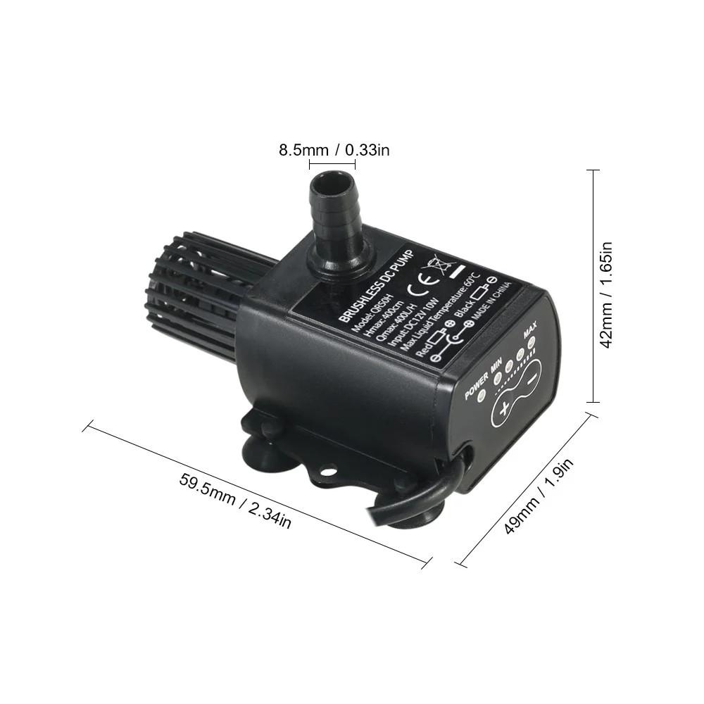 RCSD DC12V USB 5V Mini 4 Chế Độ Máy Bơm Nước Không Chổi Than Có Thể Điều Chỉnh Thông Số Kỹ Thuật: QR50H Công Suất: PCB 10W