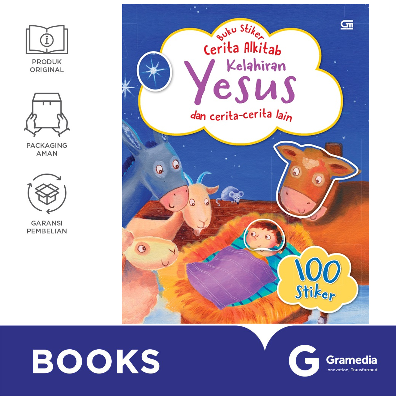 Buku Anak - Buku Stiker Cerita Alkitab: Kelahiran Yesus dan cerita-cerita lain