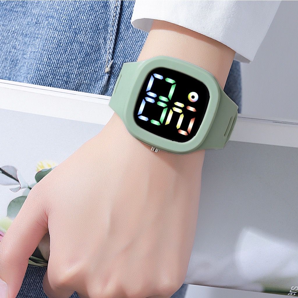 	 Axnat Jam Tangan Led Digital Pria Wanita Rubber Electronic Fashion Couple Anak Remaja Import Premium 	