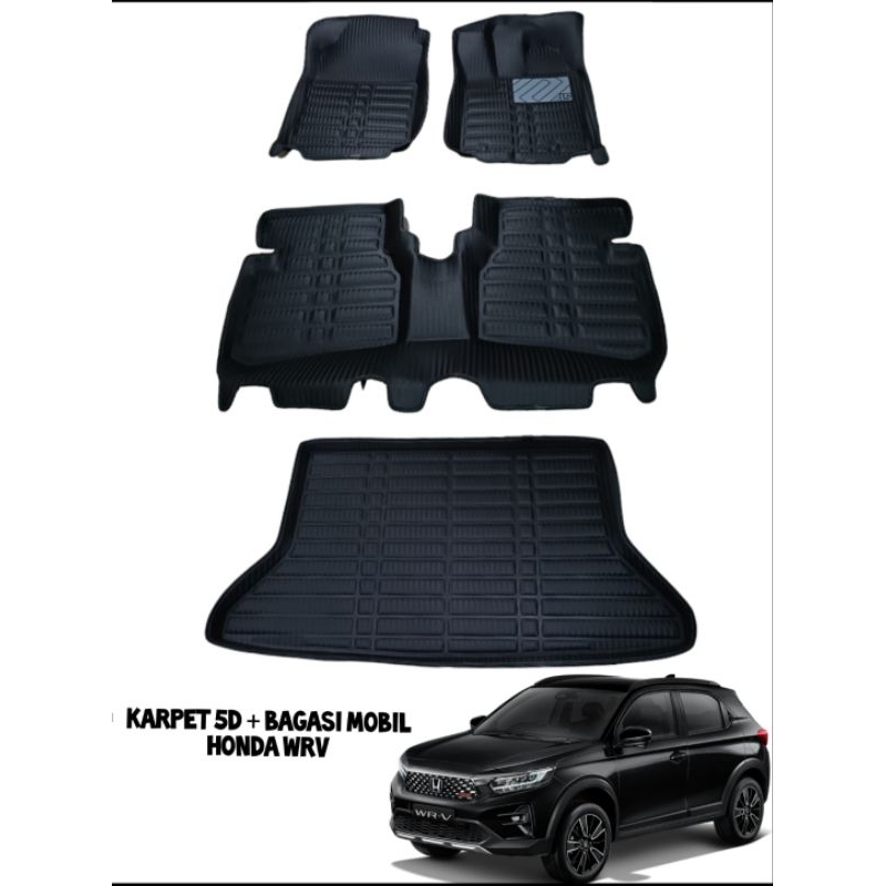5D carpet + car trunk Honda WRV black carbon Harga 999,999 Ringgit*Penghantaran Percuma