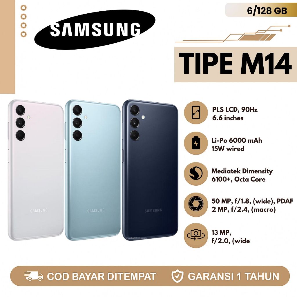 HP GALAXY M14 5G 6+128GB Hp Murah Smartphone Fullset Garansi 12 Bulan - Merek Tidak Ada Merk Harga 1,299,000 rupiah*Gratis Ongkir