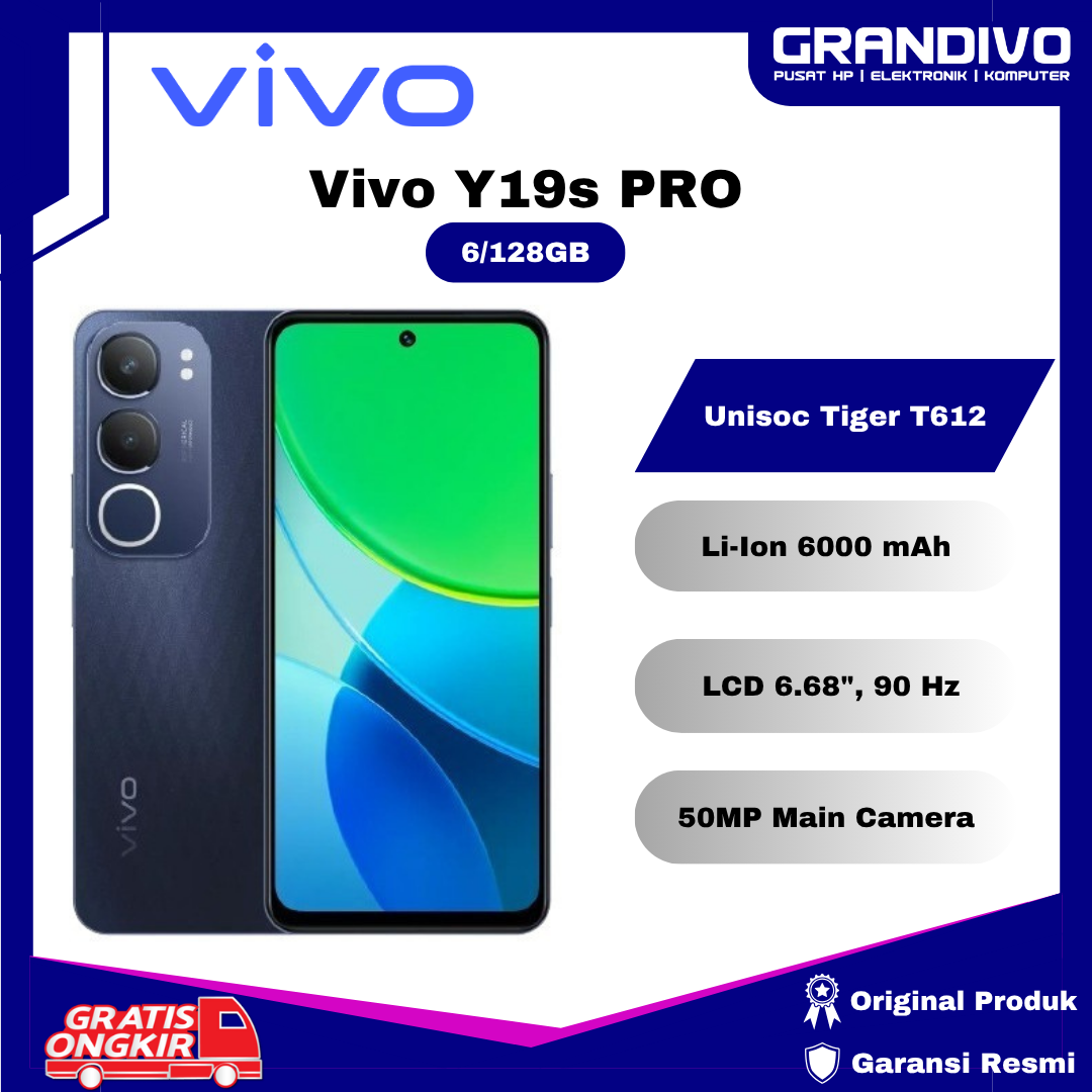 Vivo y19s pro Ram 6GB/128GB new official warranty-granvo Giá 1,688,000 Đồng*Miễn phí vận chuyển