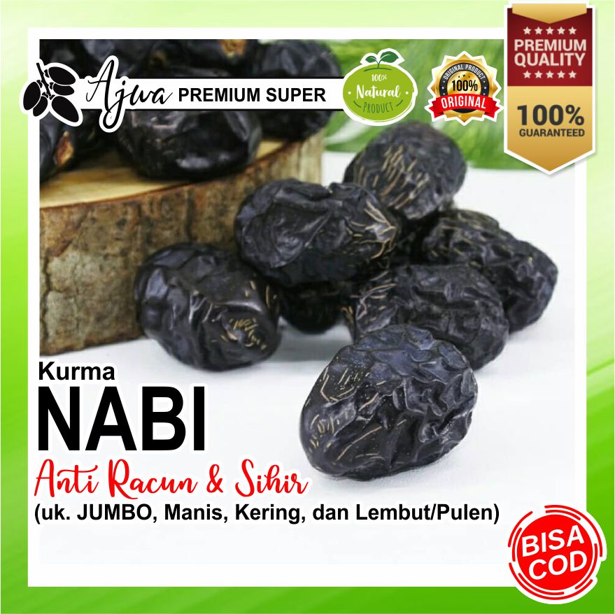Ajwa Datemates / Azwa Kurma Nabi Al Madinah Super Premium Jumbo Uk. 220Gr, 100% Original
