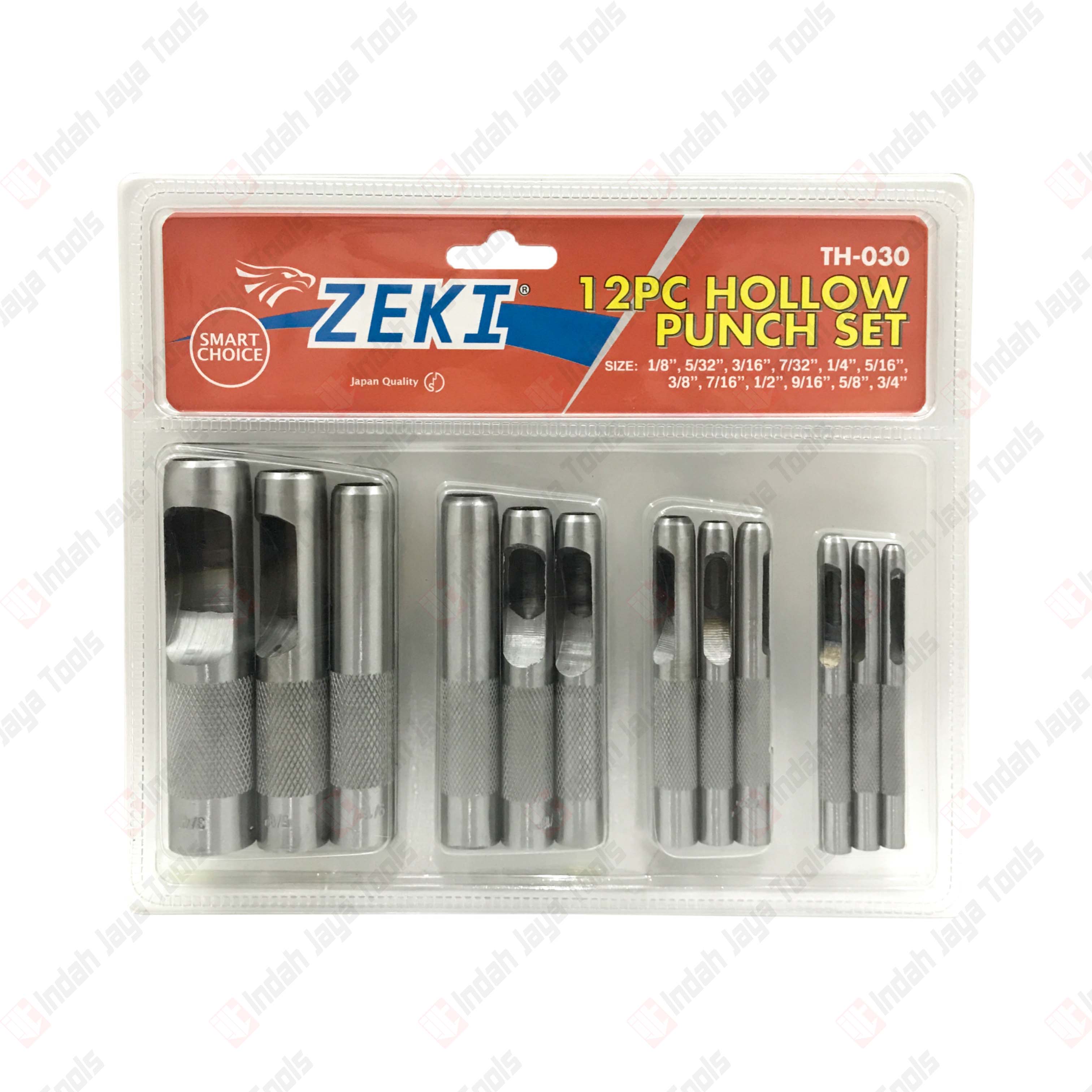ZEKI TH-030 Hollow Punch Set 12 Pcs Mata Bor Plong Lubang
