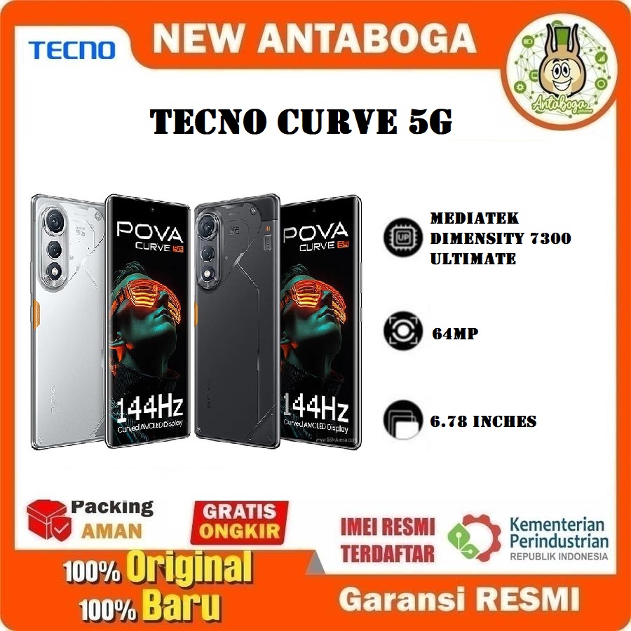 Tecno Pova Curve 5G 8/256 GB Garansi Resmi Harga  3,050,000 Ringgit*Penghantaran Percuma