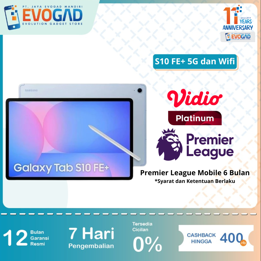 Samsung Galaxy Tab S10 Fe+ Wifi 12/256Gb, Exynos 1580 13.1 Inch 10,090 Mah | Official Sein Warranty 1 Year Harga  10,020,000 Ringgit*Penghantaran Percuma