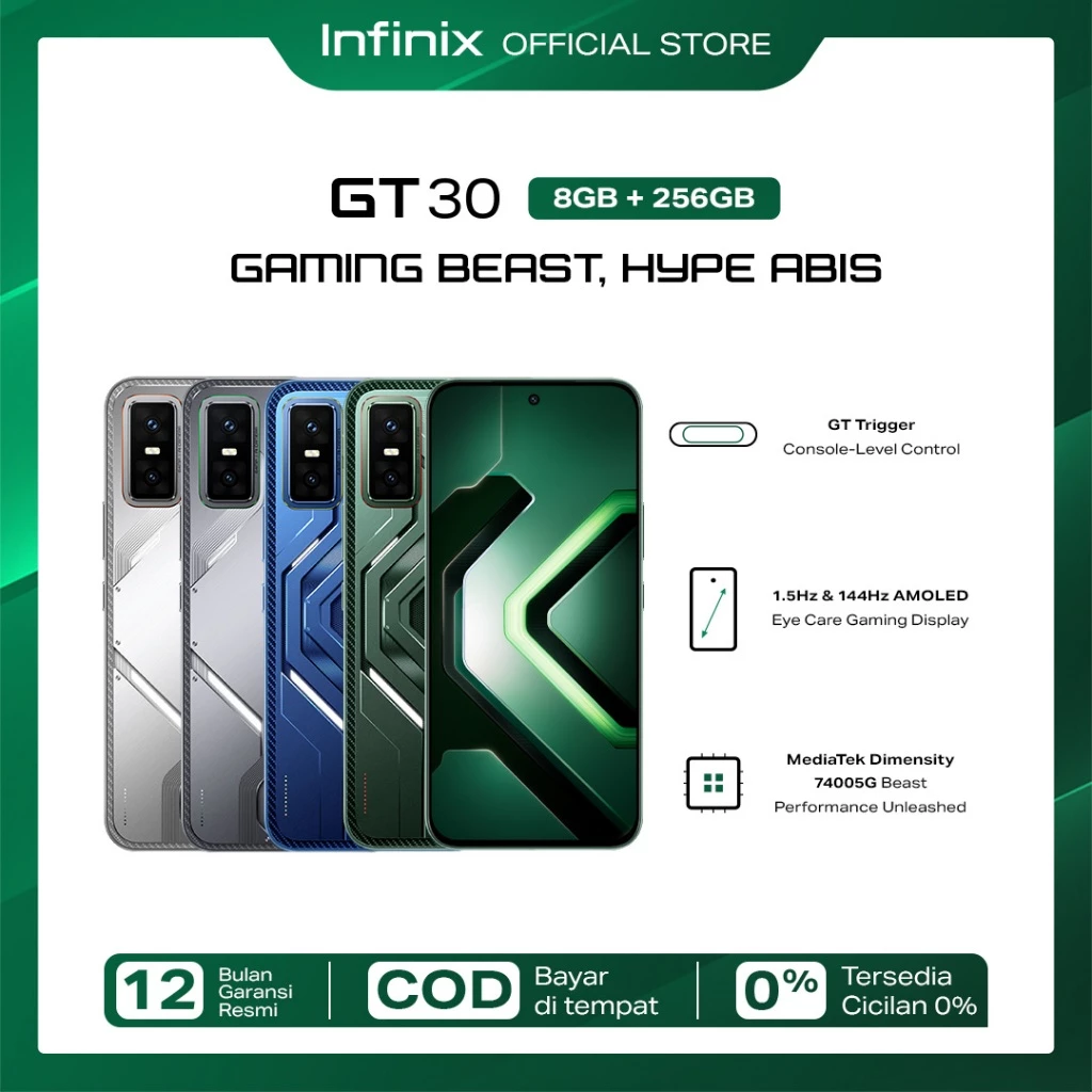 Infinix GT 30 5G RAM 8/256GB (official warranty) Giá 3,329,000 Đồng*Miễn phí vận chuyển