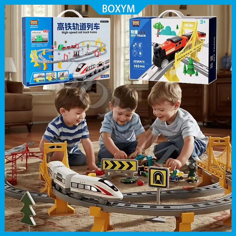 DIY Assembled Railway Track Children's Toy Electric Train Bullet Train Toy Set Train hadiah for Boys