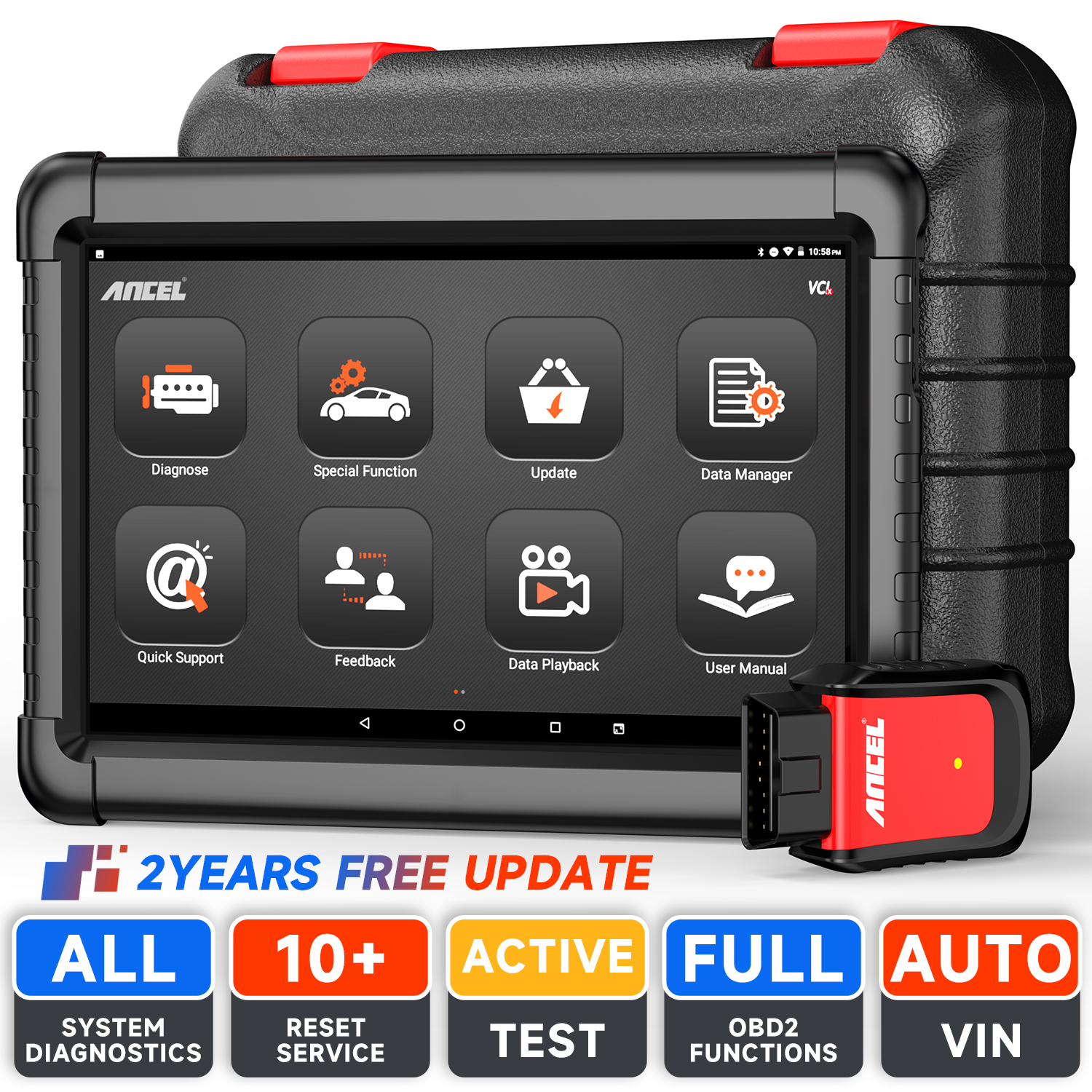 ANCEL X6 Bluetooth Wireless Scanner OBD2 Scanner Full System Diagnostic Tool Car Fault Code Diagnosis Tool WIFI Key Programing ODB2 Scanner Code Readers Scan Tools OBDII ECU Reset Car Diagnostic Tool Giá 3,560,000 Đồng*Miễn phí vận chuyển