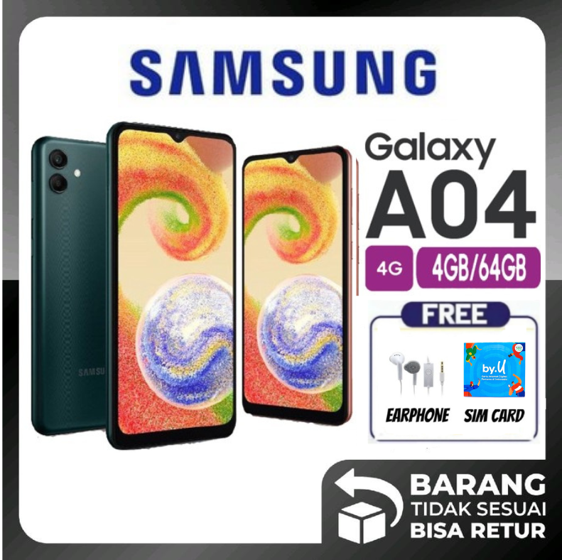 SAMSUNG GALAXY A04 4GB/64GB 50MP - GARANSI - 4 GB - 64 GB Harga 942,400 rupiah*Gratis Ongkir
