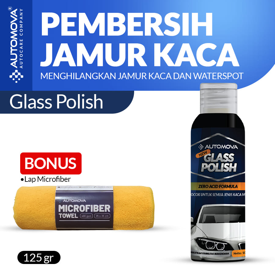 GLASS CLEANER GLASS SCRUBB AUTOMOVA GLASS POLISH 100 GRAM Harga 85,000 rupiah*Gratis Ongkir