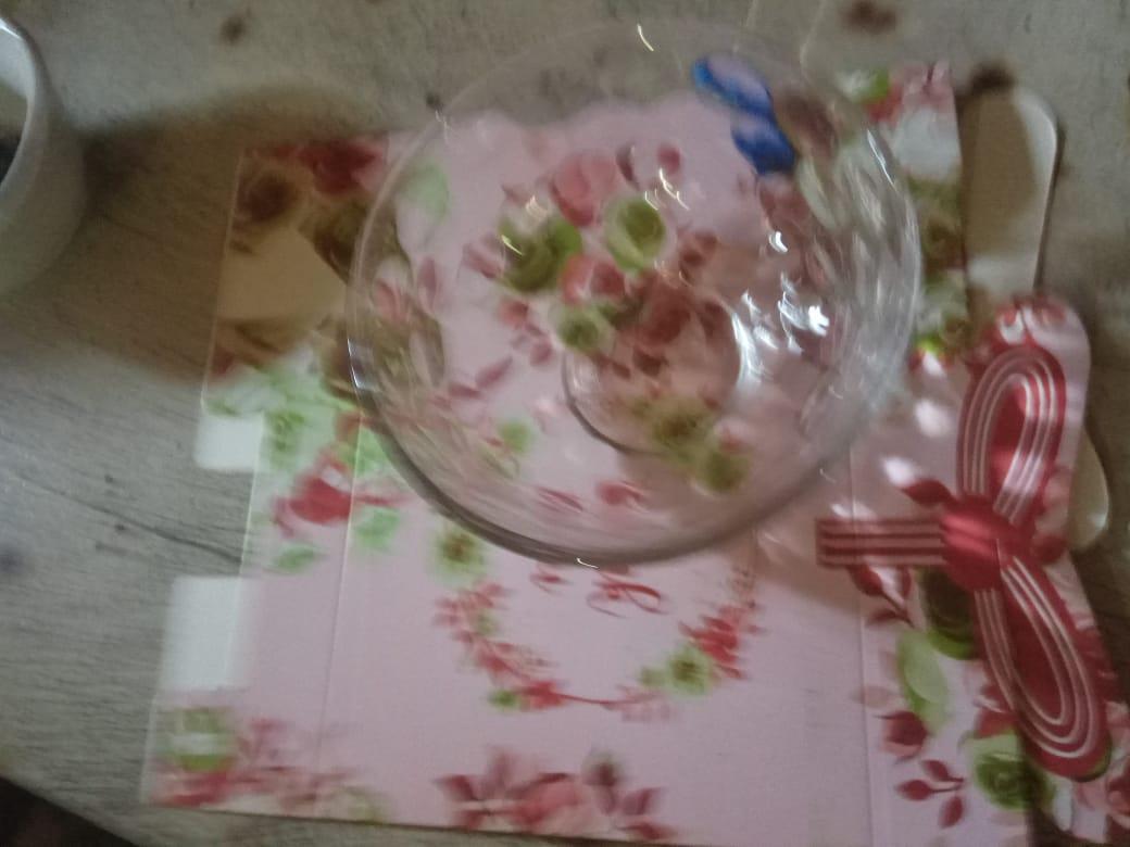 Sovenir pernikahan mangkok KACA BENING bok tali murah 50 PCS