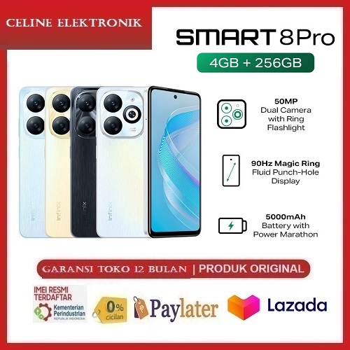 Infinix Smart 8 Pro 4/256GB - 6.6" Display - Helio G36 - 5000 mAh Harga  1,200,000 Ringgit*Penghantaran Percuma