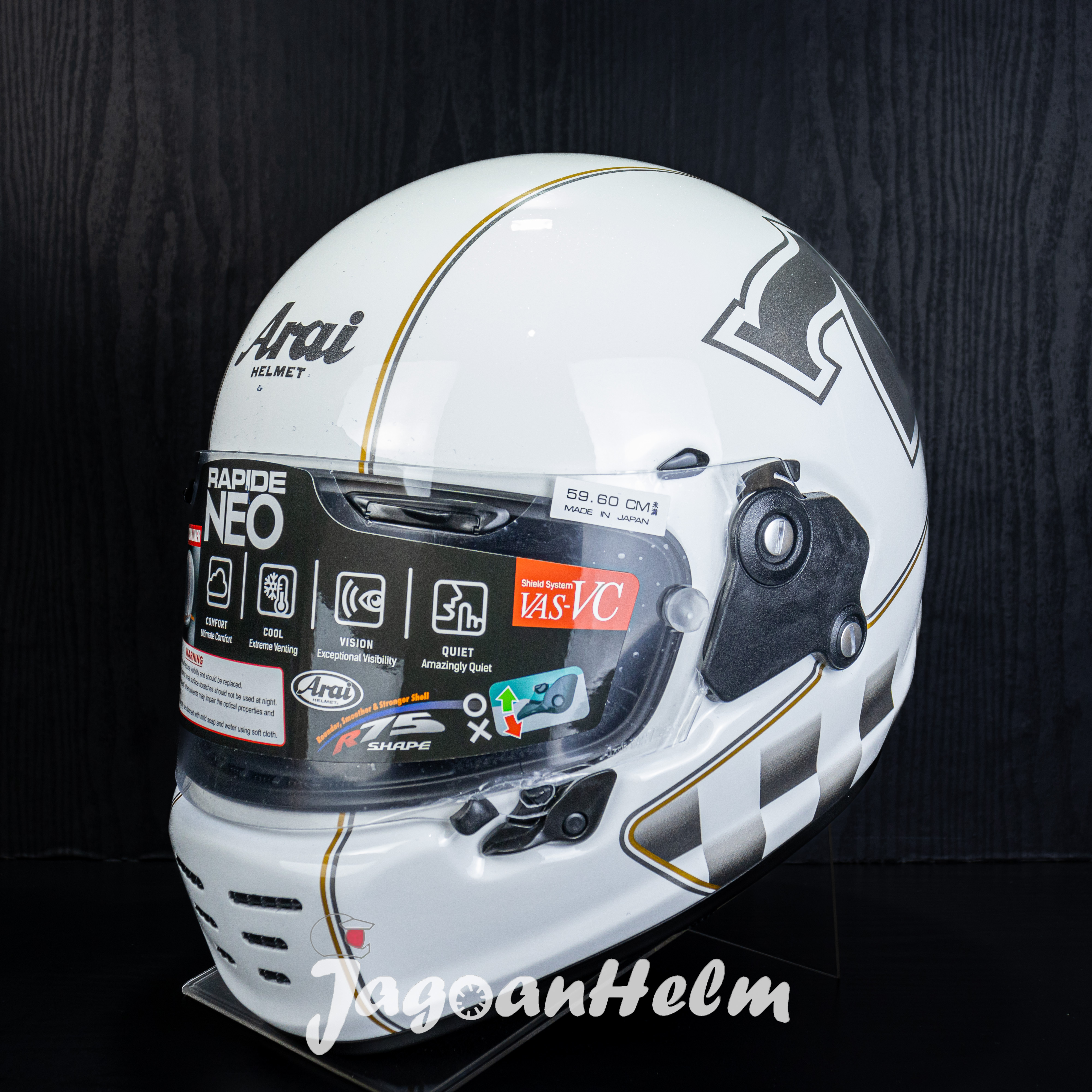 Arai Helmet Rapide Neo Cafe Race | White | Full Face Classic Harga 9,800,000 rupiah*Gratis Ongkir