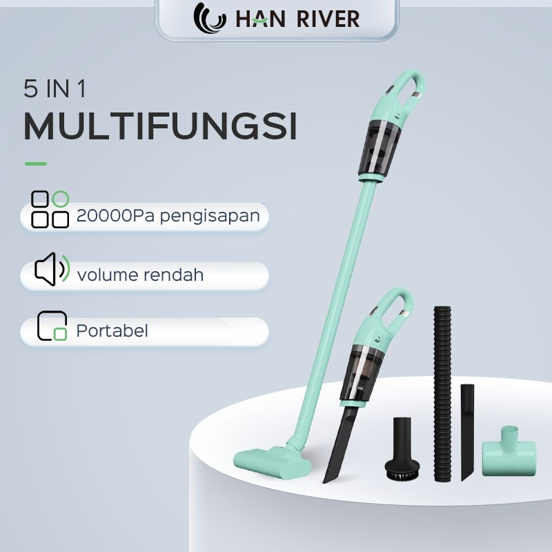 HAN RIVER Vacuum Cleaner rumah murah 5 in 1 /penyedot debu serbaguna/Cordless Vacuum Cleaner/Vacuum Cleaner Penyedot Debu（Pengisian USB nirkabel） Harga 179,000 rupiah*Gratis Ongkir
