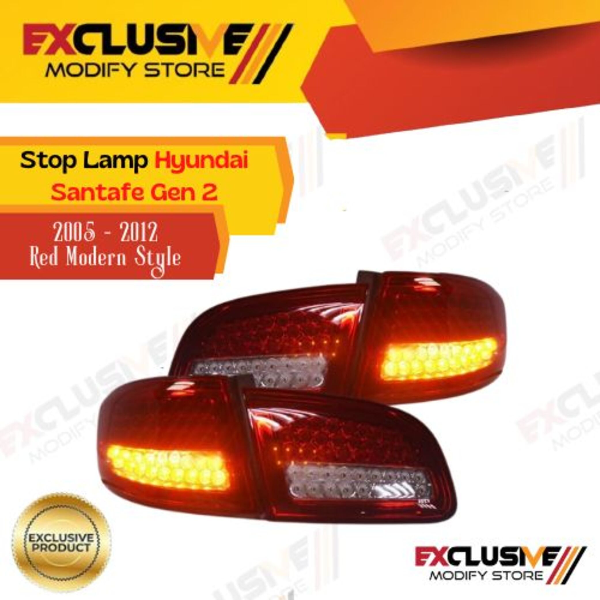 STOP LAMP HYUNDAI SANTAFE GEN 2 RED MODERN STYLE FULL LED 2005 - 2012 Harga  2,850,000 Ringgit*Penghantaran Percuma