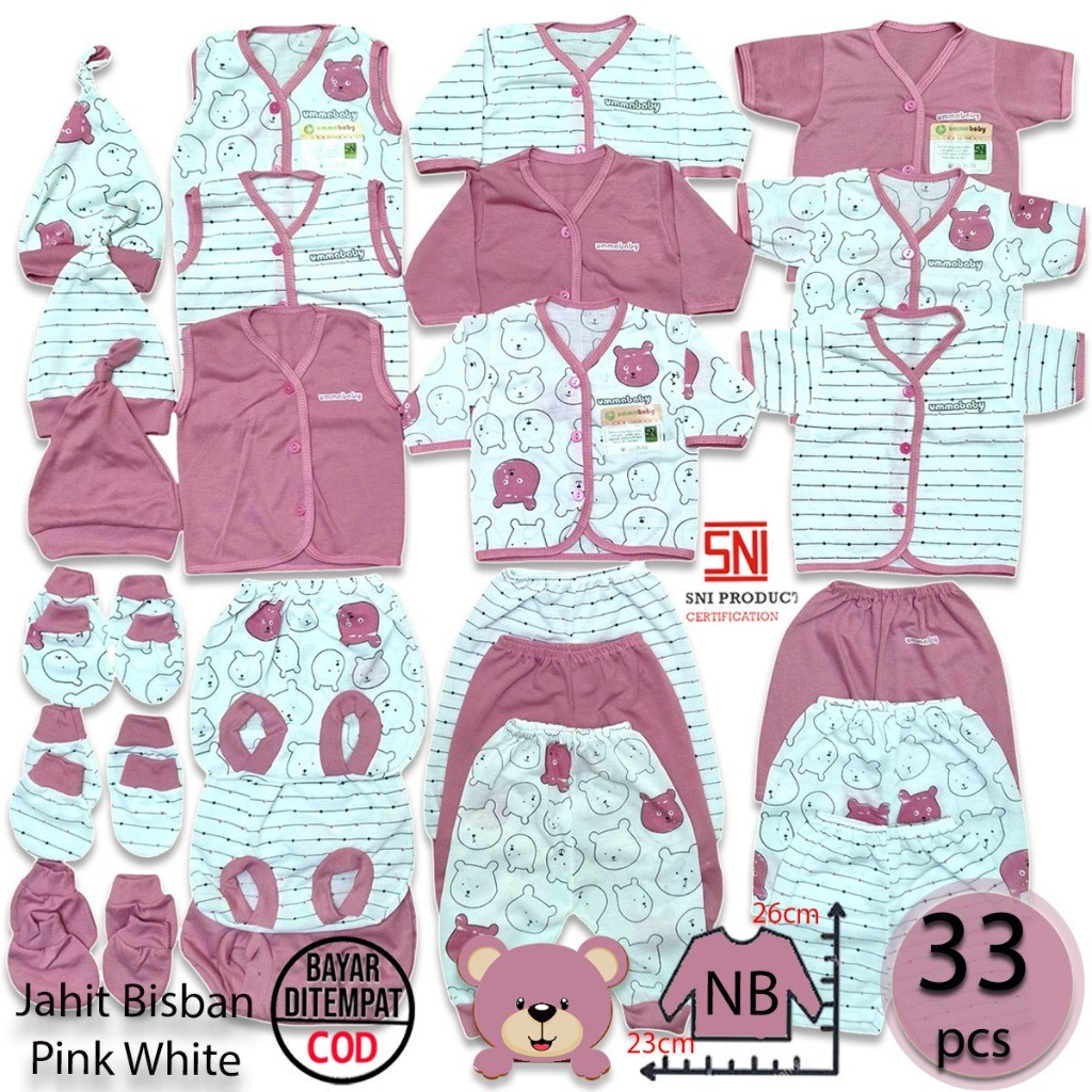ummababyshop Paket 33 Pcs (24) Baju Bayi Setelan Celana Pendek Panjang Buntung Stelan Newborn Kado Mur…