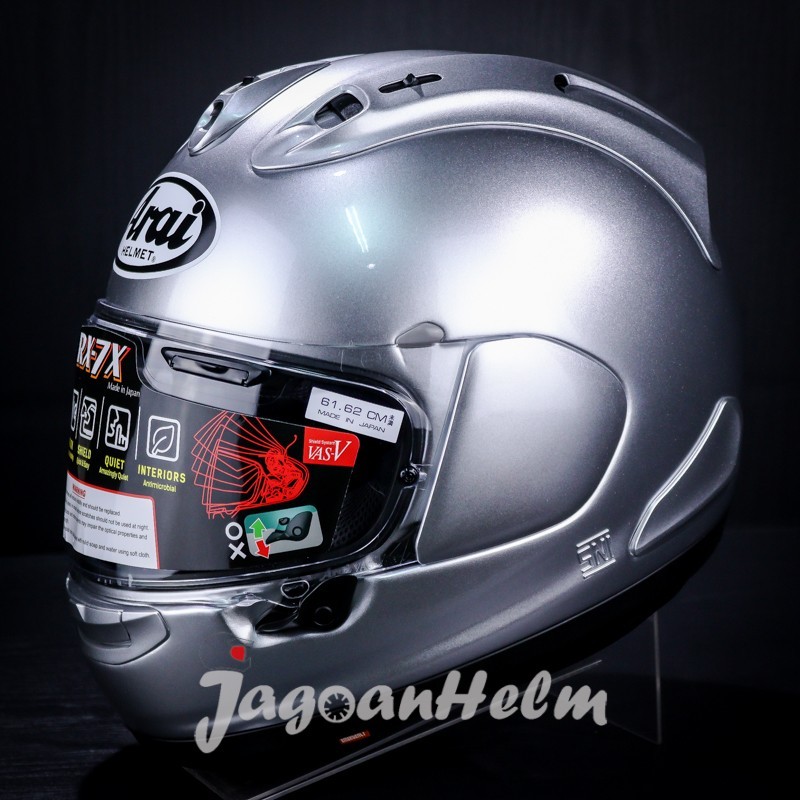 ARAI HELM RX-7X | ALUMINIUM SILVER | SOLID RX7X FULLFACE Harga 10,500,000 rupiah*Gratis Ongkir