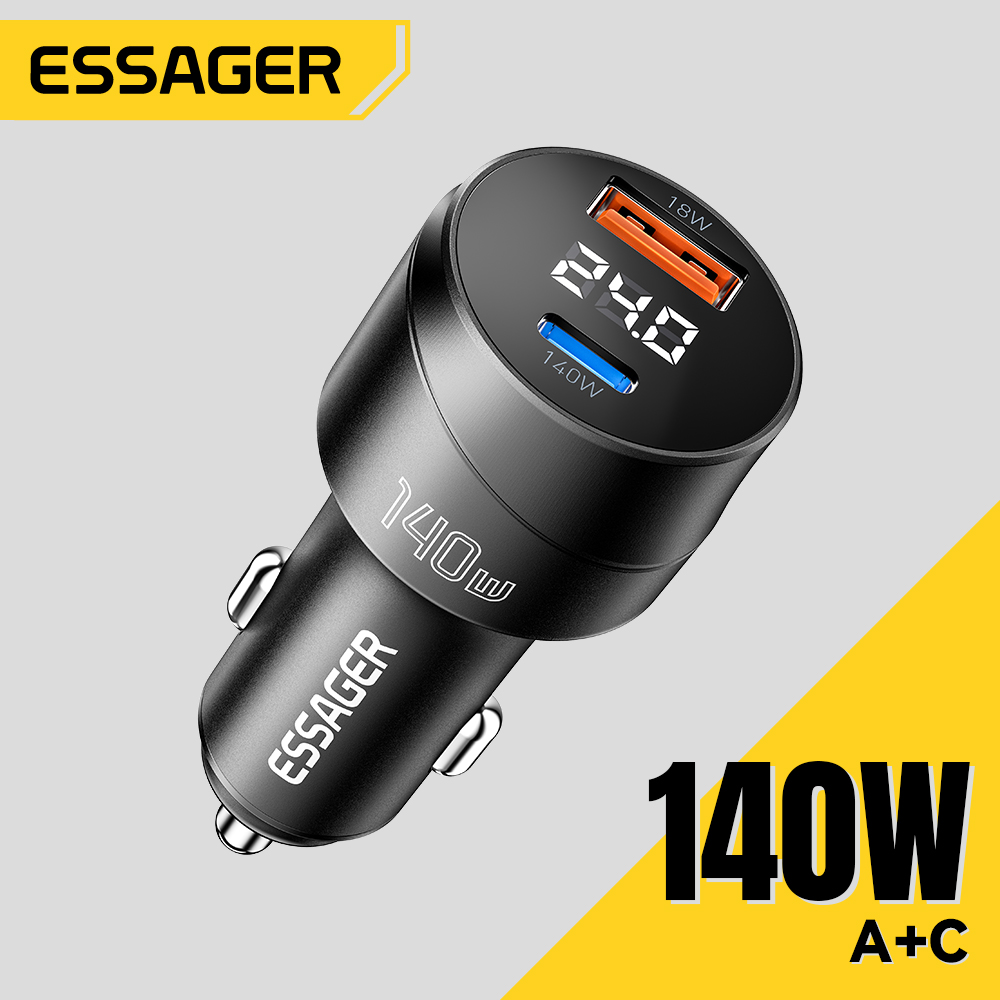 Essager 140W Dual Port LED display fast charger car charger pd3.1 Harga 315,000 rupiah*Gratis Ongkir