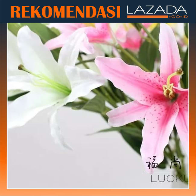 Bunga Tiger Lily Big Artificial Silk Import Lazada Indonesia